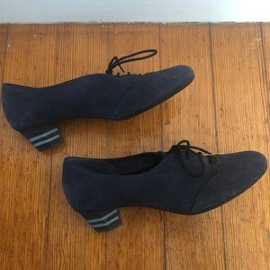 Vintage CAMPER  lace up shoes with striped heel. Size 41/10 Nearly New.